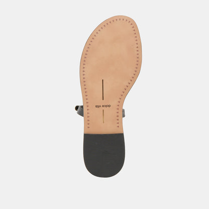 WINK SANDALS BLACK LEATHER - Dolce Vita