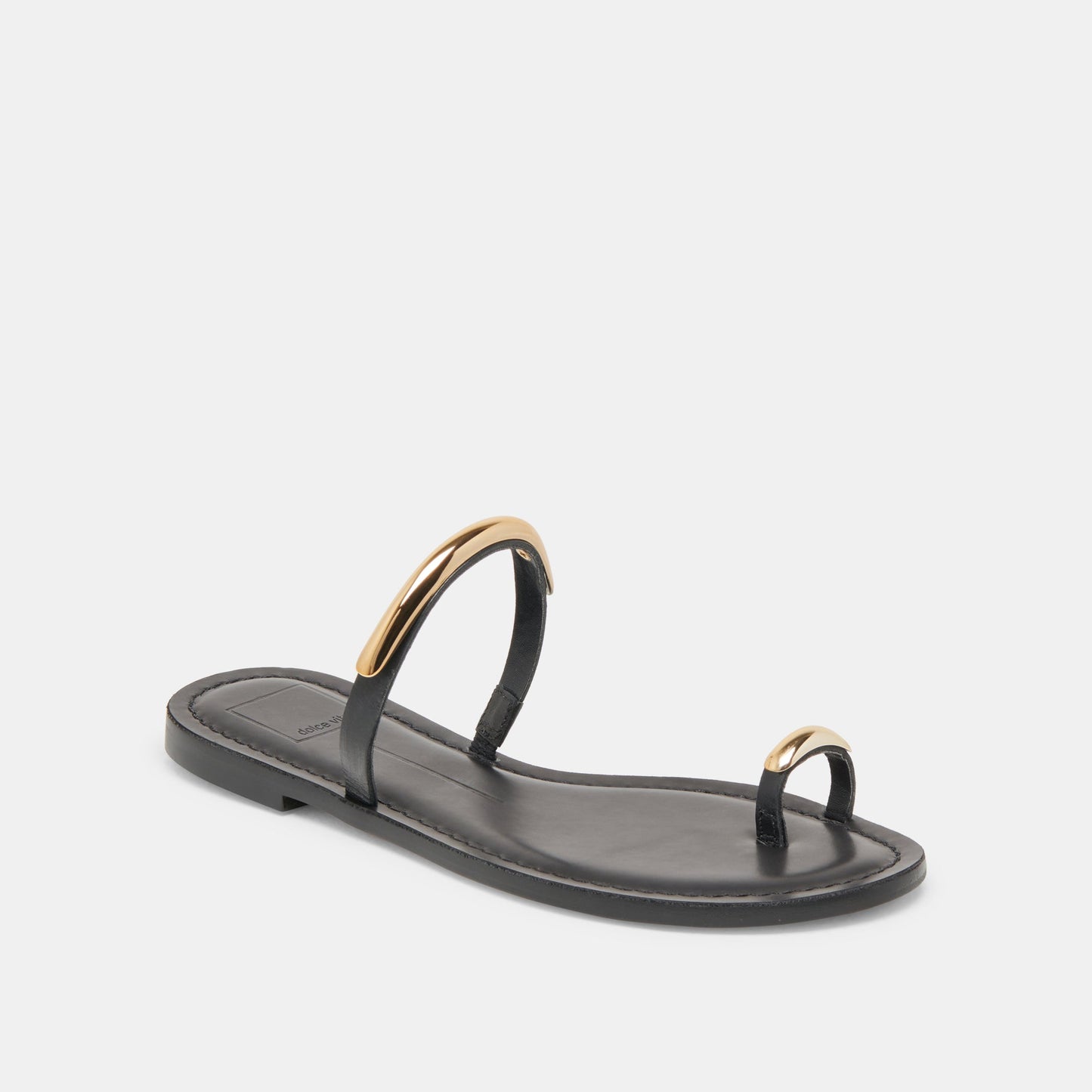 WINK SANDALS BLACK LEATHER - Dolce Vita