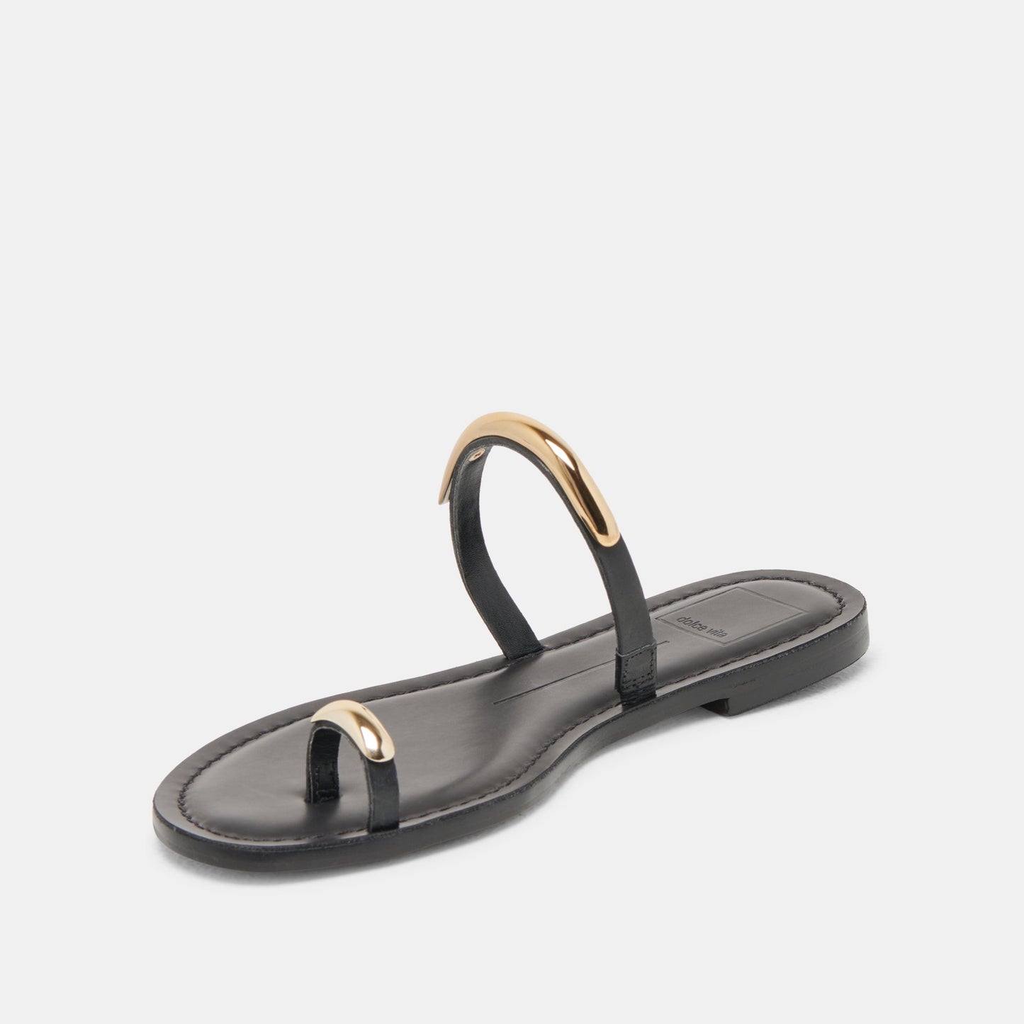 WINK SANDALS BLACK LEATHER - Dolce Vita
