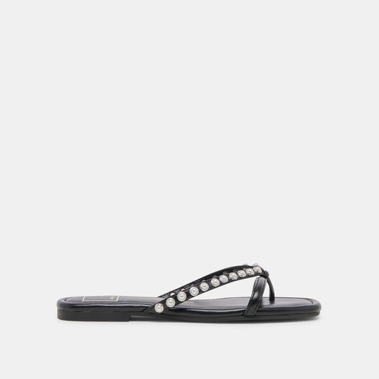 LUCCA PEARL SANDALS BLACK PEARLS - Dolce Vita