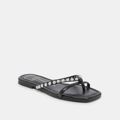 LUCCA PEARL SANDALS BLACK PEARLS - Dolce Vita