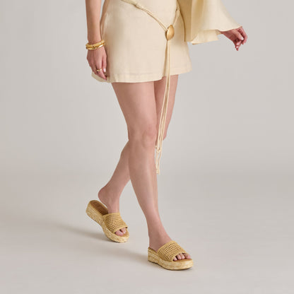 CHAVI MESH SANDALS NATURAL WOVEN RAFFIA - Dolce Vita