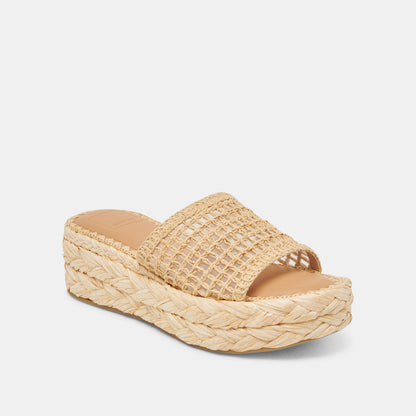 CHAVI MESH SANDALS NATURAL WOVEN RAFFIA - Dolce Vita