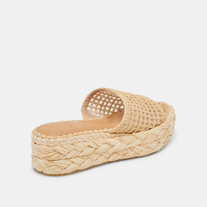 CHAVI MESH SANDALS NATURAL WOVEN RAFFIA - Dolce Vita