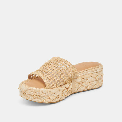 CHAVI MESH SANDALS NATURAL WOVEN RAFFIA - Dolce Vita
