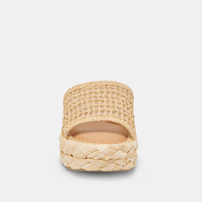 CHAVI MESH SANDALS NATURAL WOVEN RAFFIA - Dolce Vita