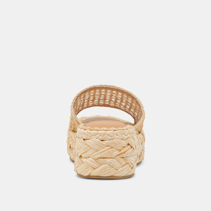 CHAVI MESH SANDALS NATURAL WOVEN RAFFIA - Dolce Vita