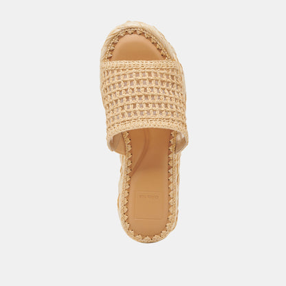 CHAVI MESH SANDALS NATURAL WOVEN RAFFIA - Dolce Vita