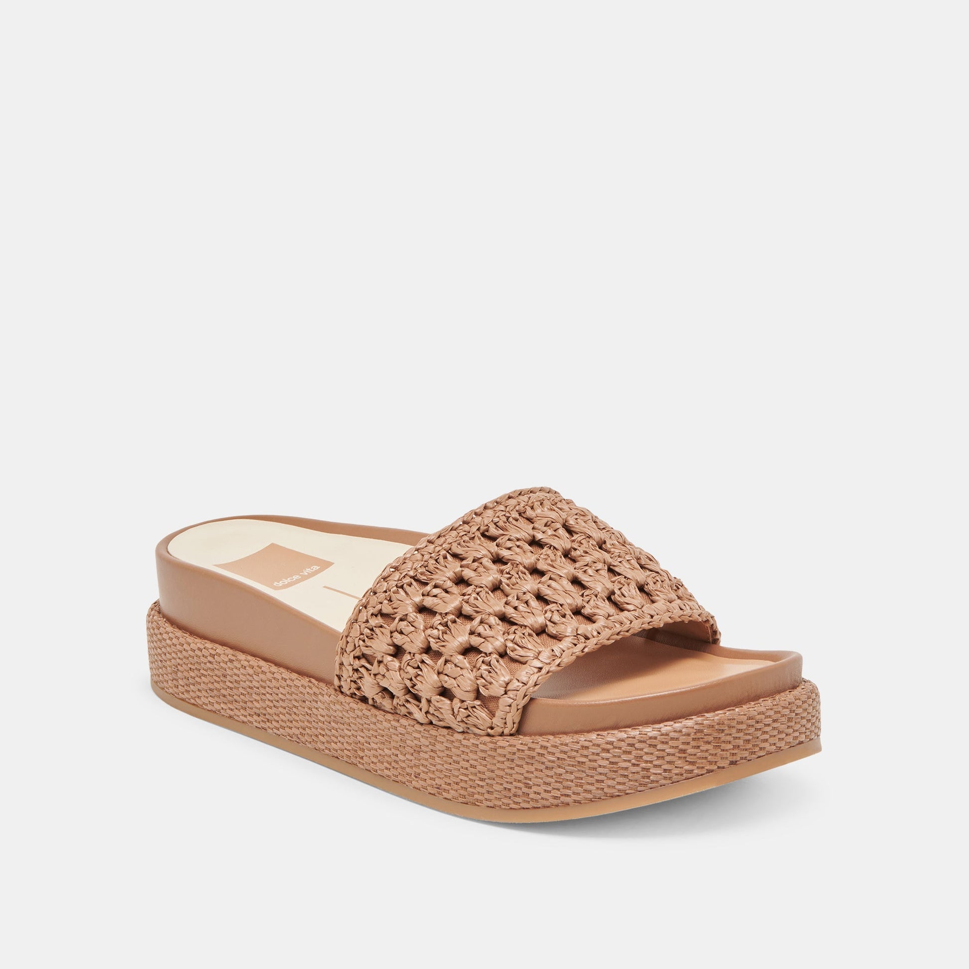 SIDONA SANDALS BROWN RAFFIA - Dolce Vita