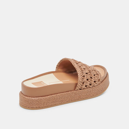 SIDONA SANDALS BROWN RAFFIA - Dolce Vita