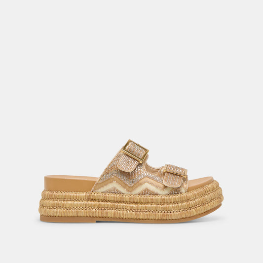 WIXIE SANDALS GOLD MULTI BEADS - Dolce Vita