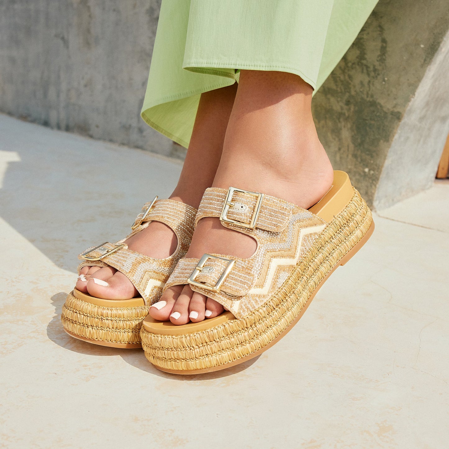 WIXIE SANDALS GOLD MULTI BEADS - Dolce Vita