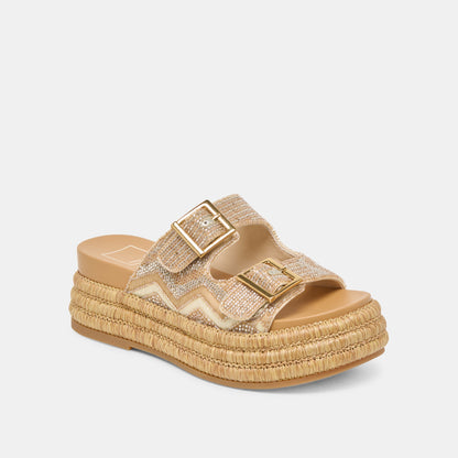 WIXIE SANDALS GOLD MULTI BEADS - Dolce Vita