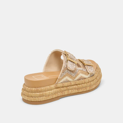 WIXIE SANDALS GOLD MULTI BEADS - Dolce Vita