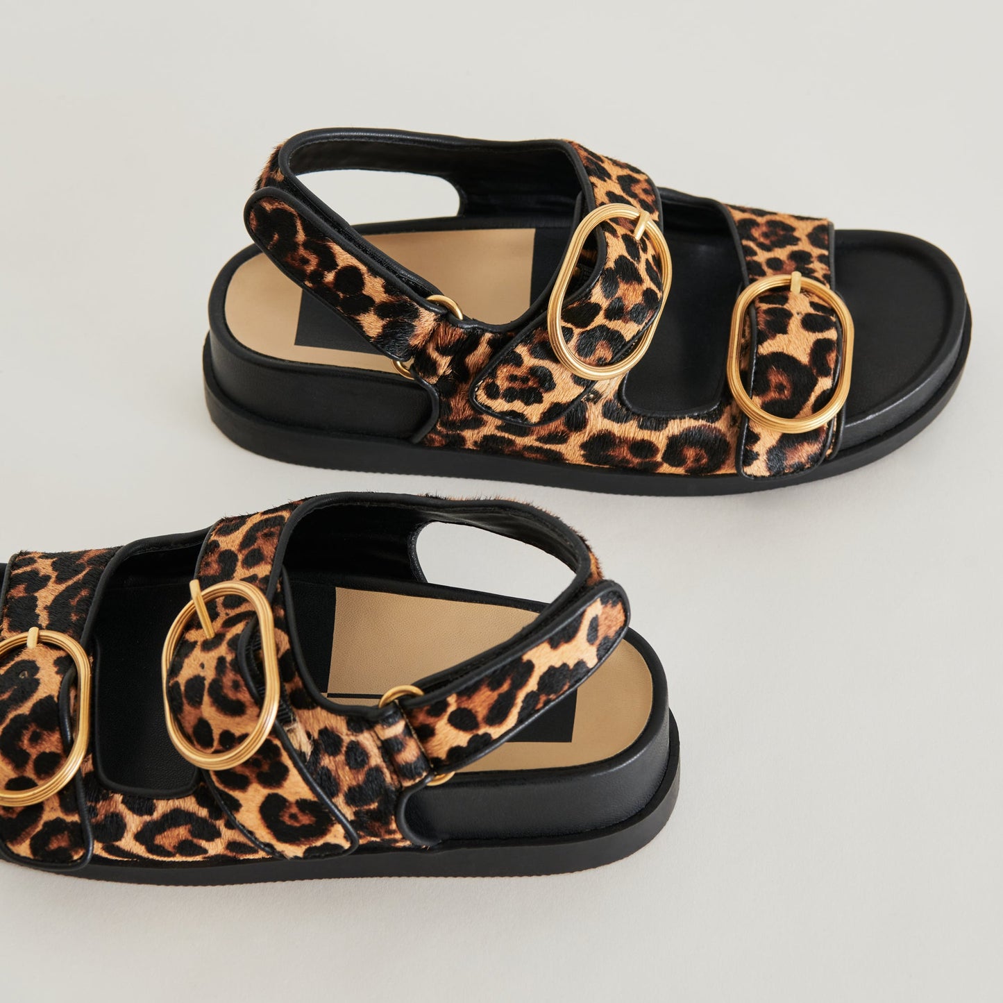 STARLA SANDALS LEOPARD BLACK CALF HAIR - Dolce Vita