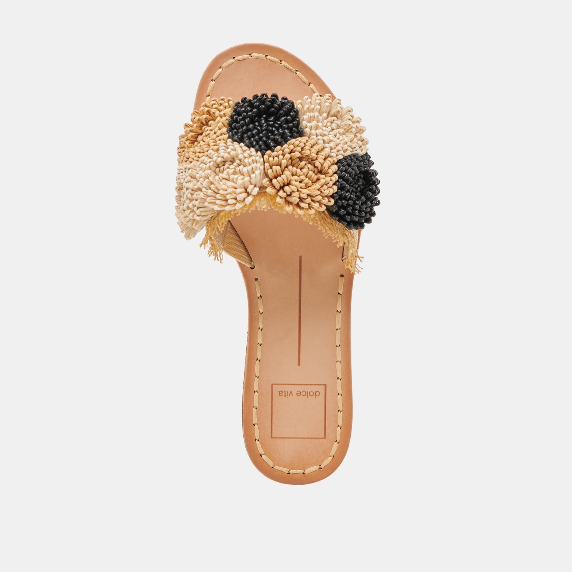 DANELA SANDALS BLACK NATURAL RAFFIA - Dolce Vita
