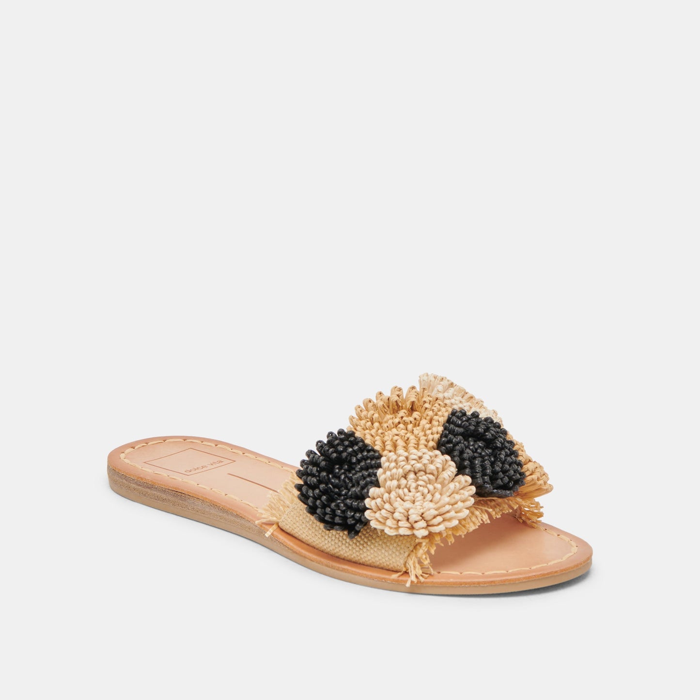 DANELA SANDALS BLACK NATURAL RAFFIA - Dolce Vita