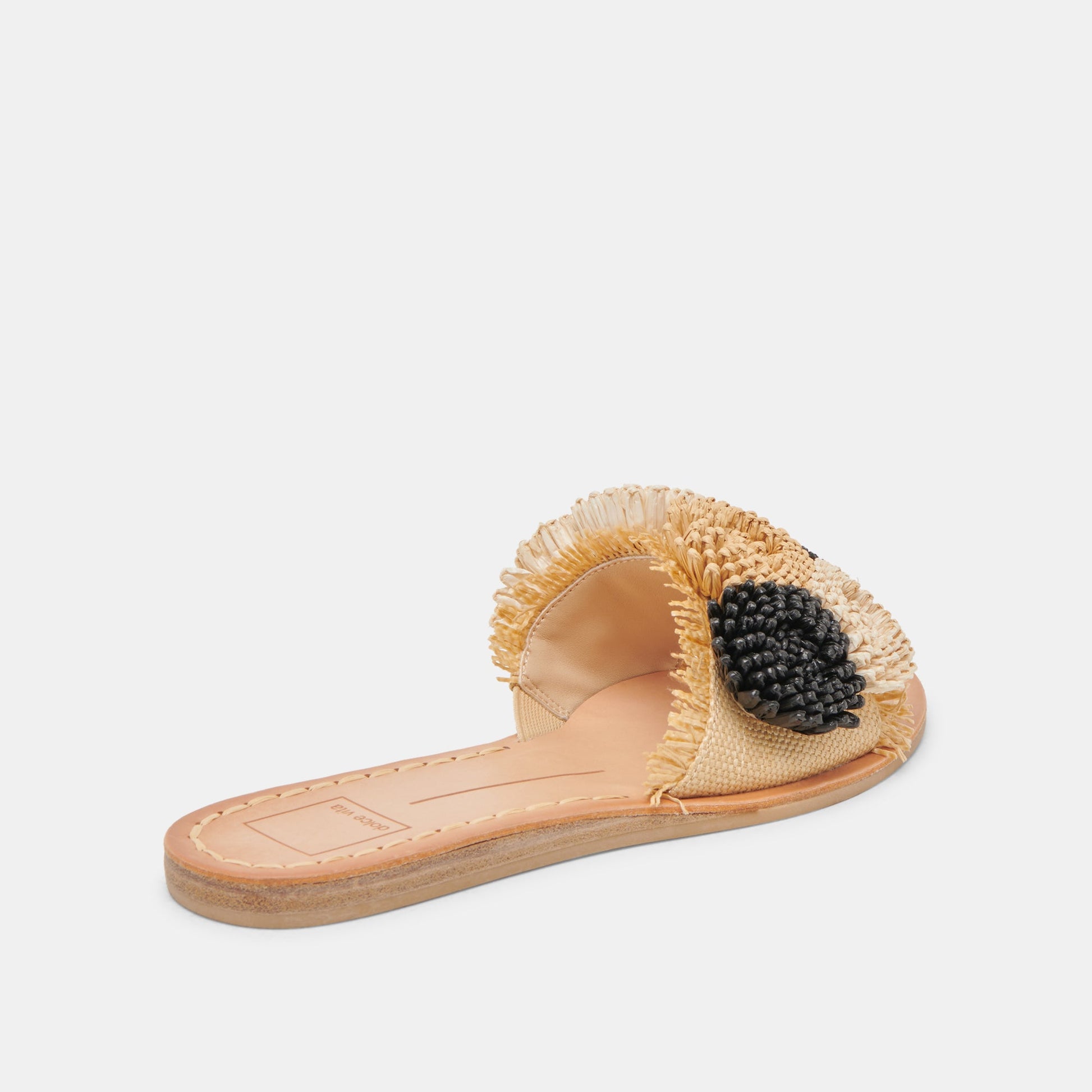 DANELA SANDALS BLACK NATURAL RAFFIA - Dolce Vita