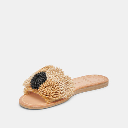 DANELA SANDALS BLACK NATURAL RAFFIA - Dolce Vita
