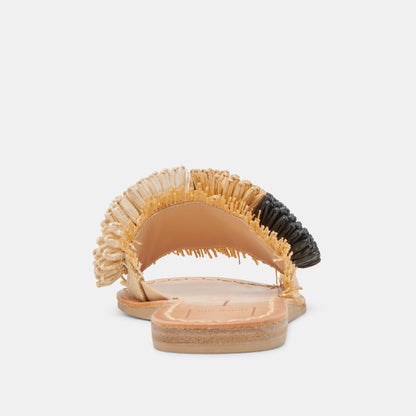 DANELA SANDALS BLACK NATURAL RAFFIA - Dolce Vita