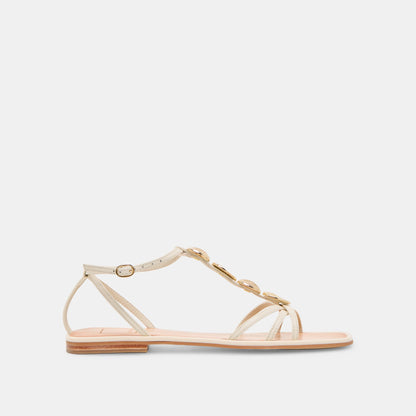 Faun Off White Leather Sandals - Dolce Vita