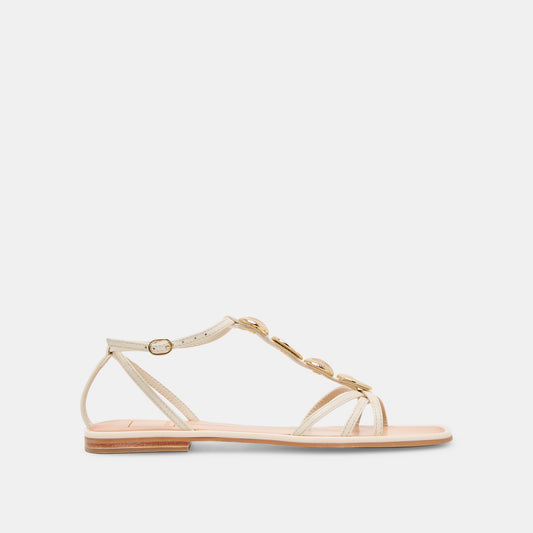 Faun Off White Leather Sandals - Dolce Vita