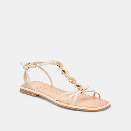 Faun Off White Leather Sandals - Dolce Vita