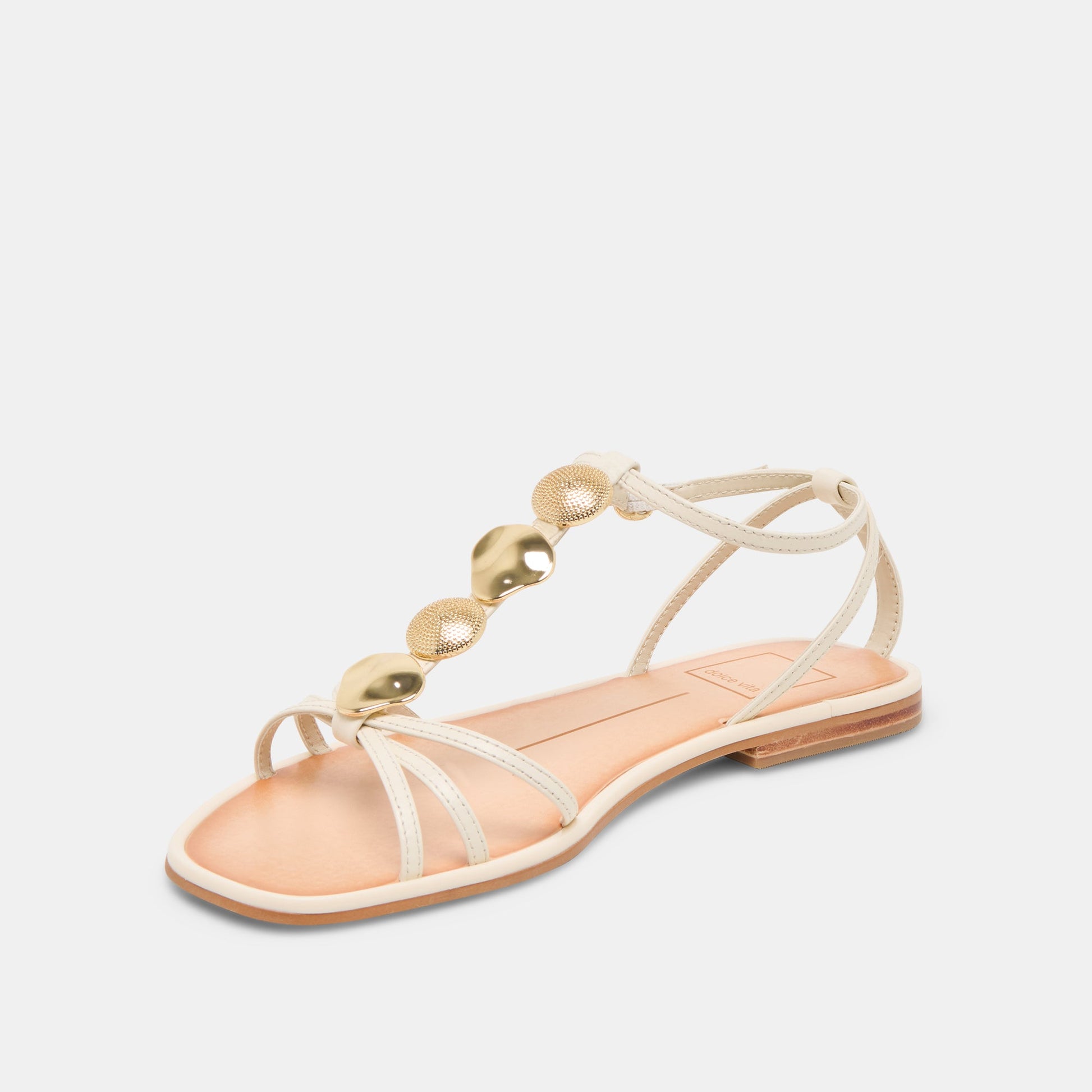 Faun Off White Leather Sandals - Dolce Vita