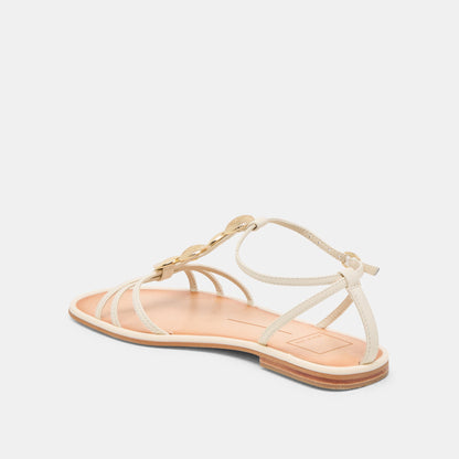 Faun Off White Leather Sandals - Dolce Vita