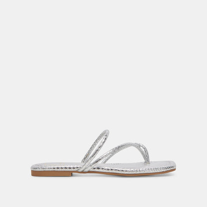 LEANNA SANDALS SILVER EMBOSSED STELLA - Dolce Vita