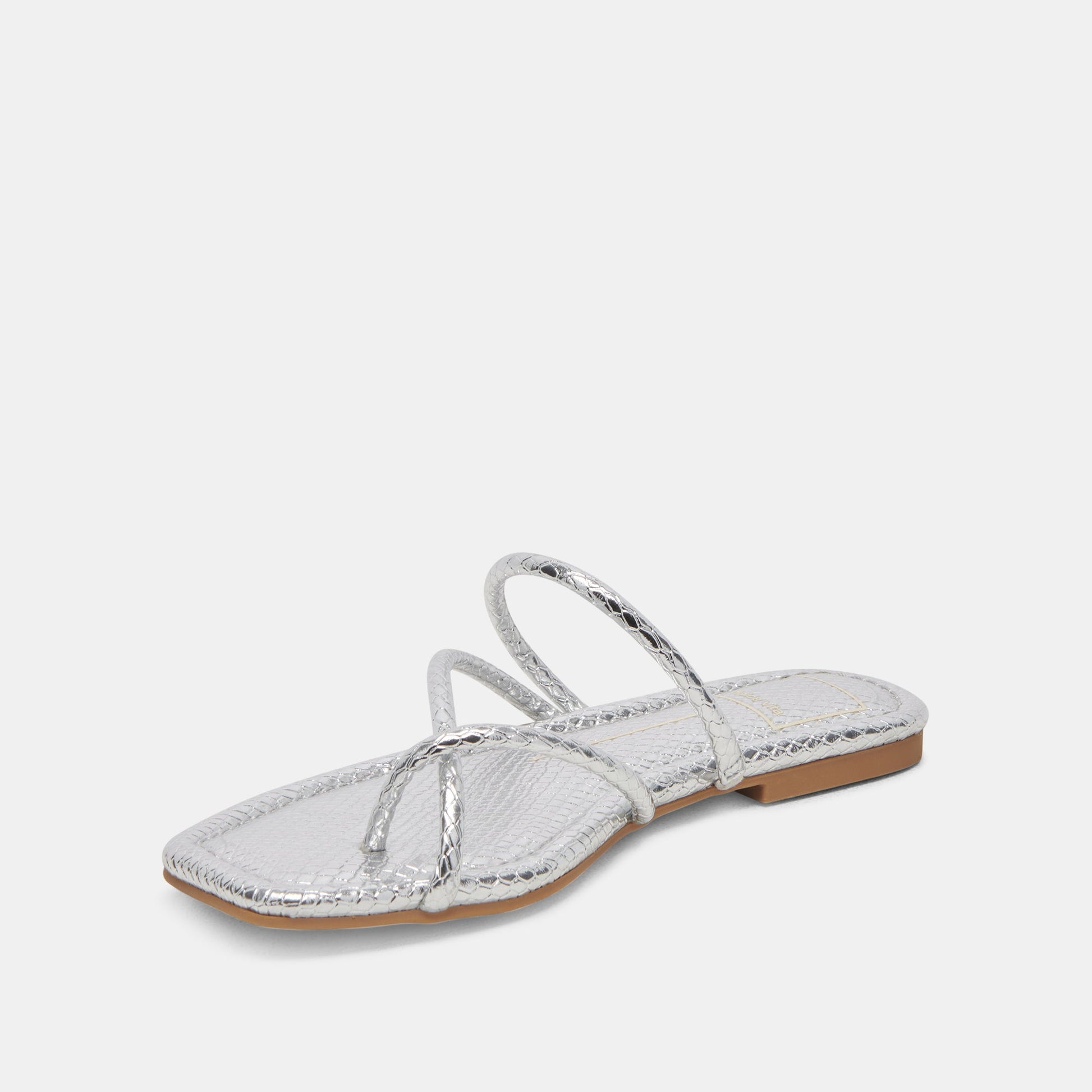 LEANNA SANDALS SILVER EMBOSSED STELLA - Dolce Vita