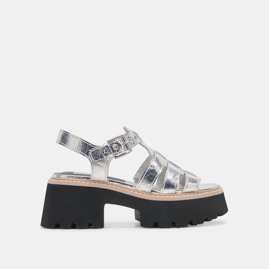 LATICE SANDALS SILVER DISTRESSED LEATHER - Dolce Vita