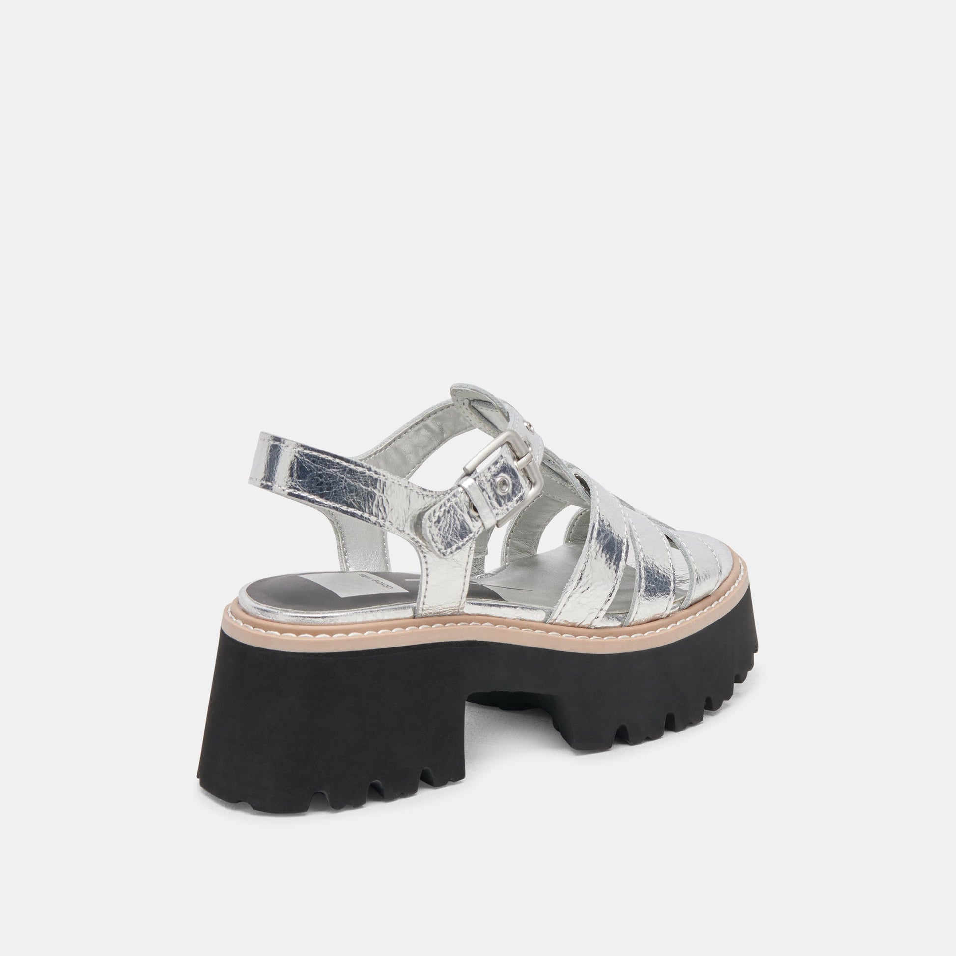LATICE SANDALS SILVER DISTRESSED LEATHER - Dolce Vita