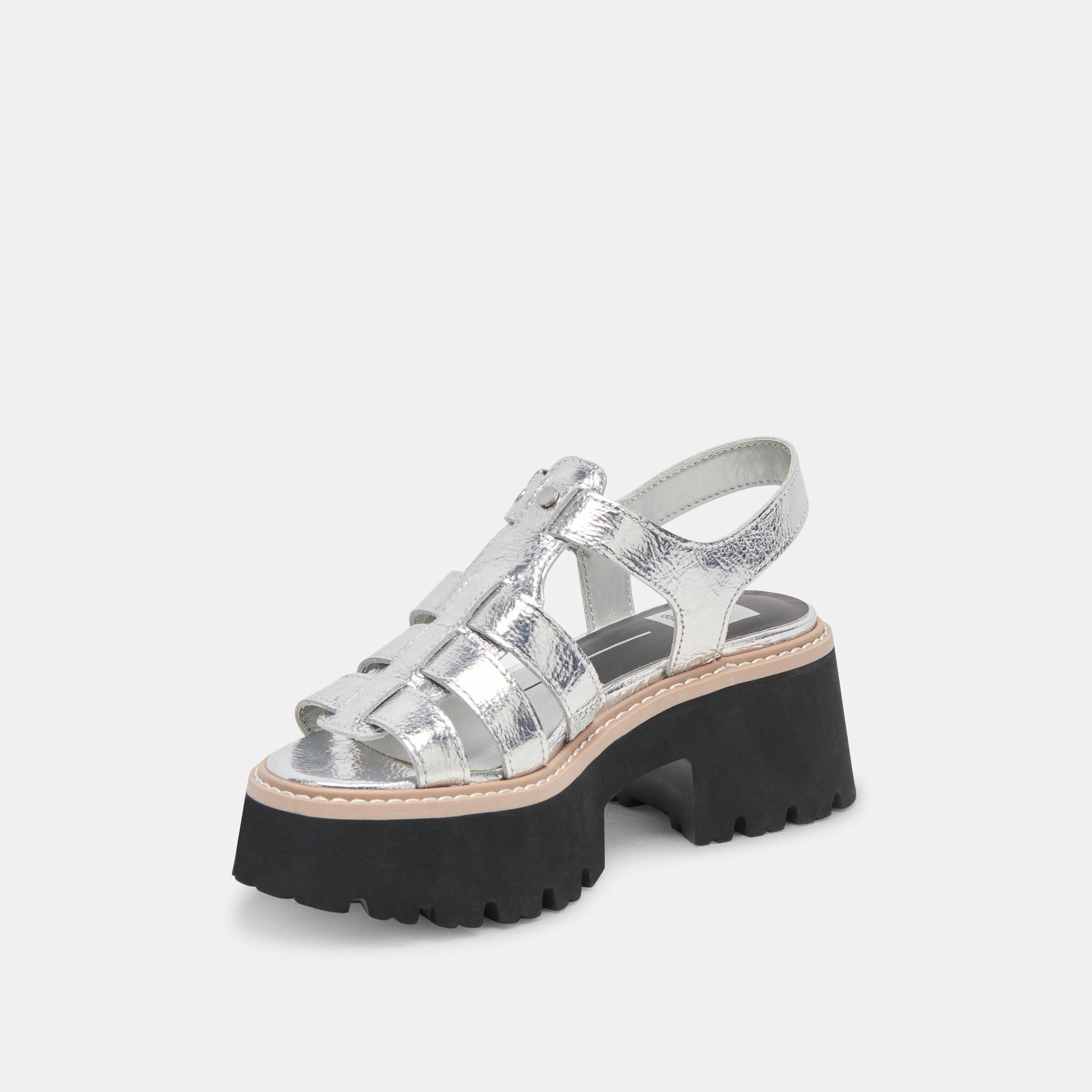 LATICE SANDALS SILVER DISTRESSED LEATHER - Dolce Vita