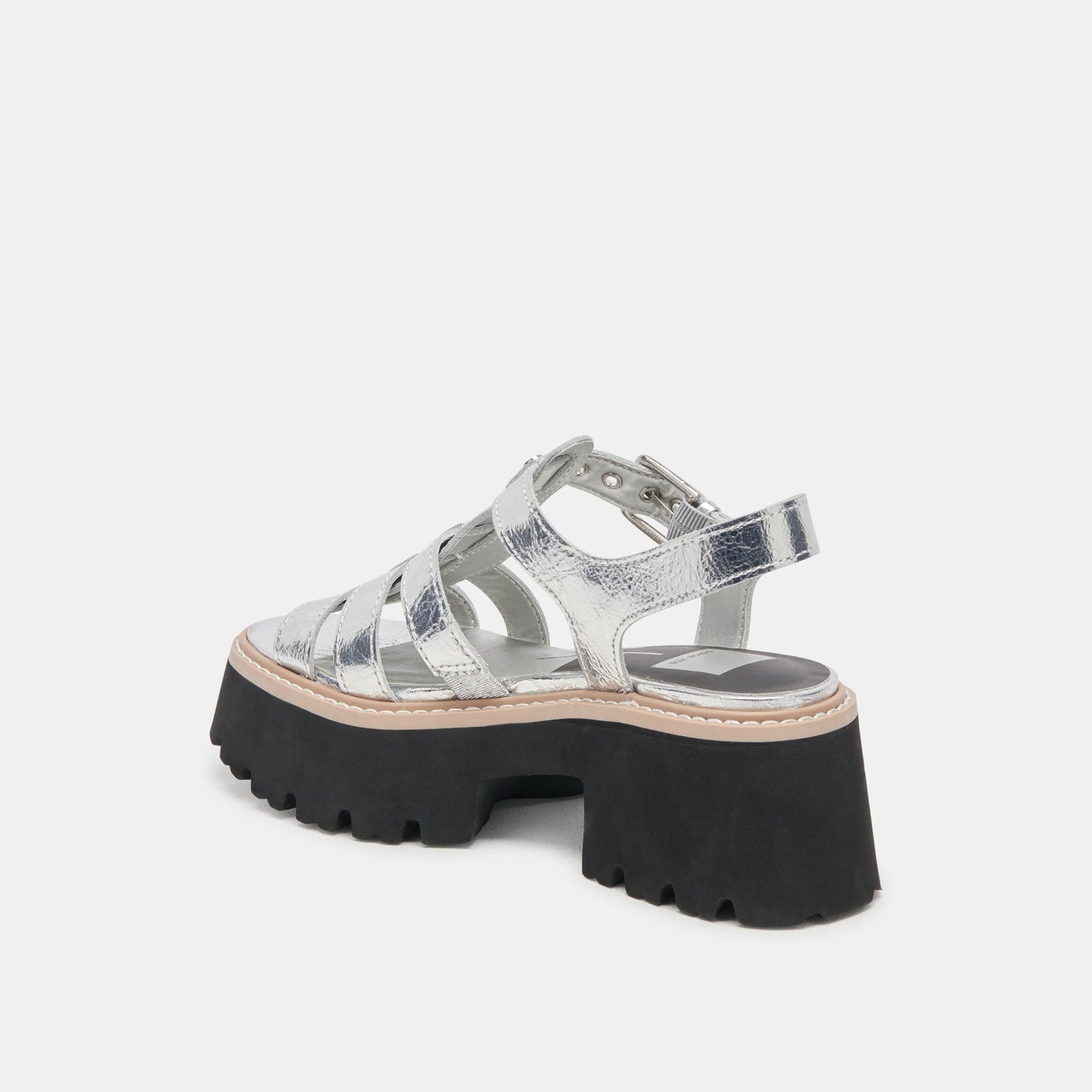 LATICE SANDALS SILVER DISTRESSED LEATHER - Dolce Vita