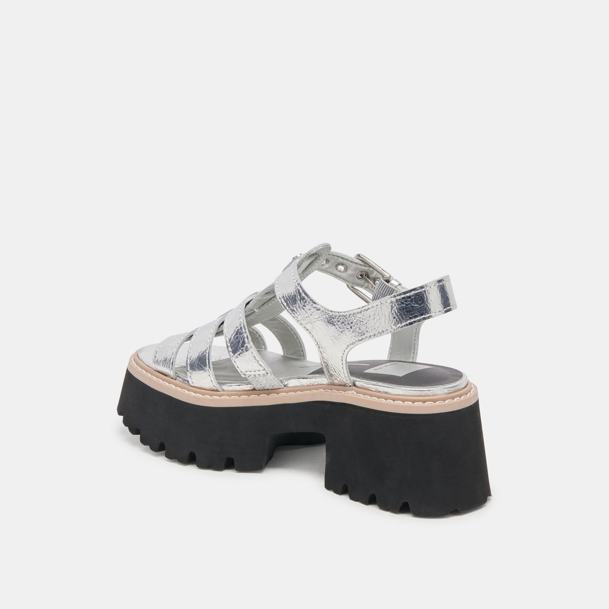 LATICE SANDALS SILVER DISTRESSED LEATHER - Dolce Vita