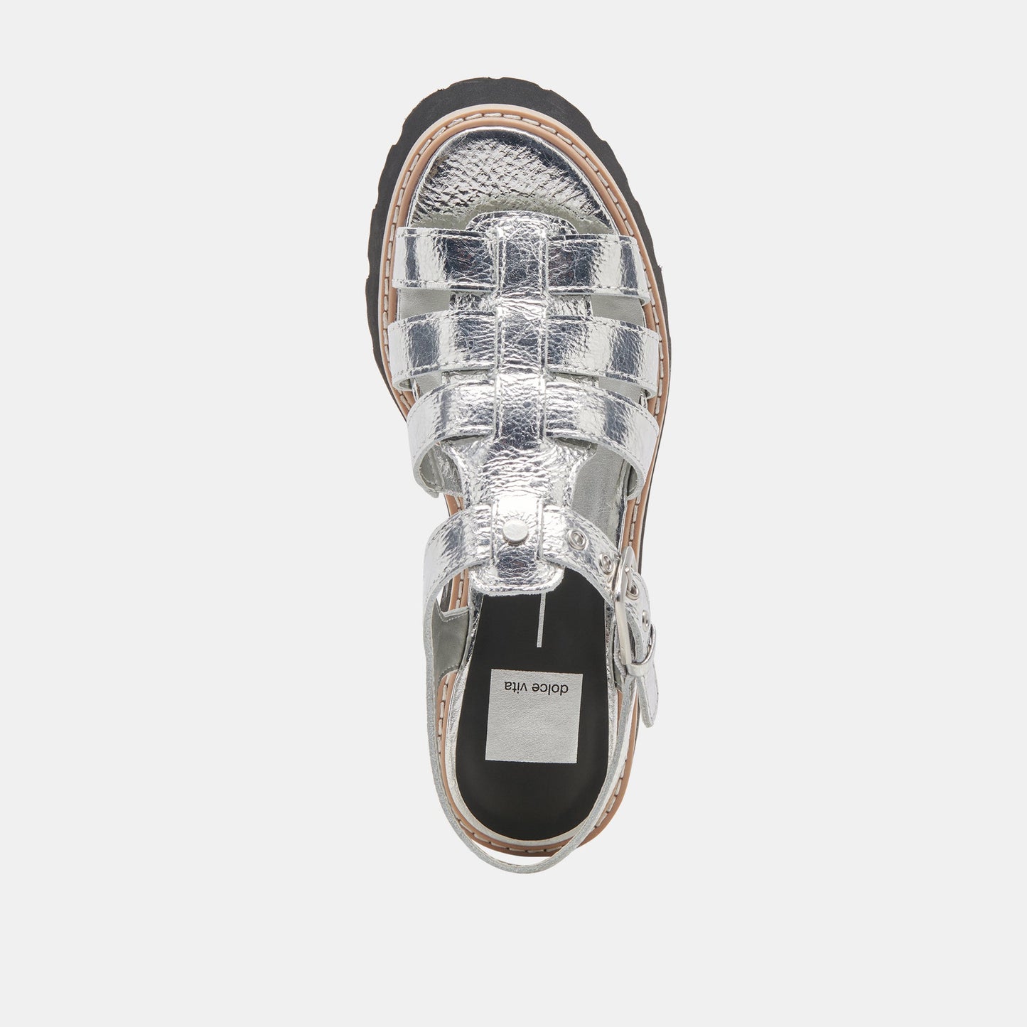 LATICE SANDALS SILVER DISTRESSED LEATHER - Dolce Vita