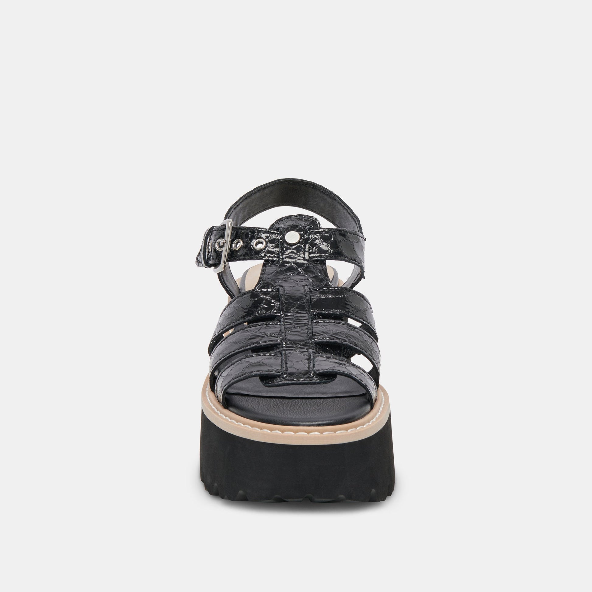 LATICE SANDALS MIDNIGHT EMBOSSED LEATHER - Dolce Vita
