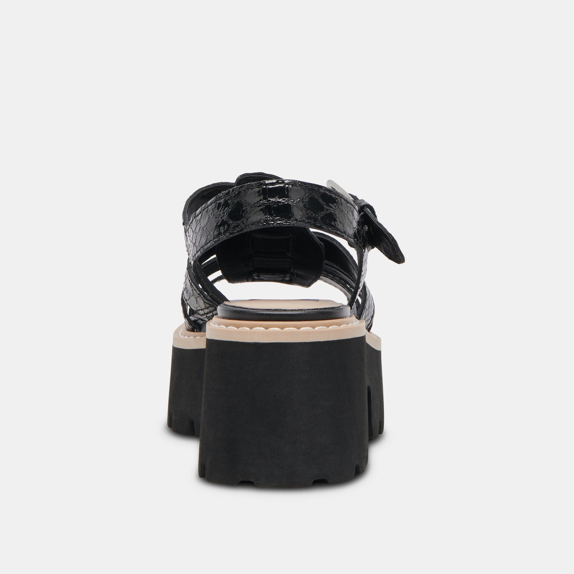 LATICE SANDALS MIDNIGHT EMBOSSED LEATHER - Dolce Vita