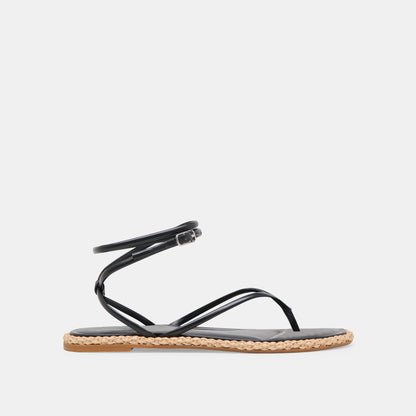 COVE SANDALS BLACK LEATHER - Dolce Vita