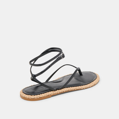 COVE SANDALS BLACK LEATHER - Dolce Vita