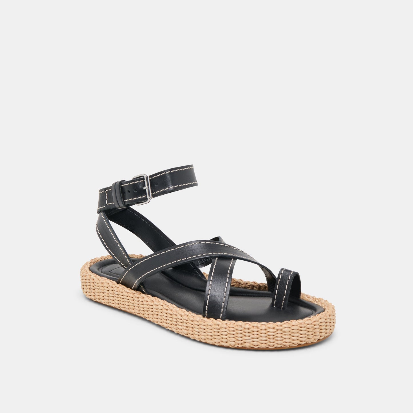 ROXIE SANDALS BLACK LEATHER - Dolce Vita