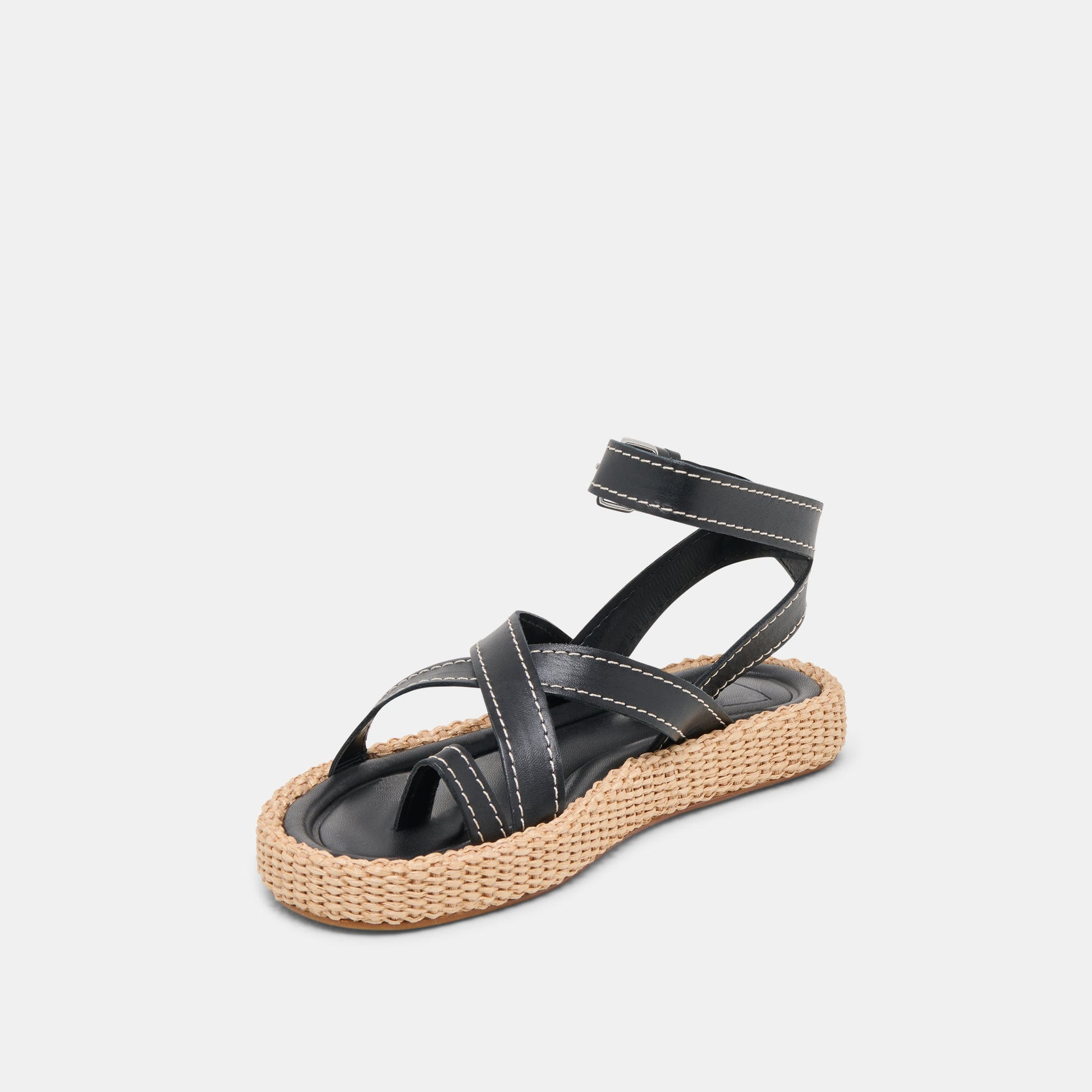 ROXIE SANDALS BLACK LEATHER - Dolce Vita
