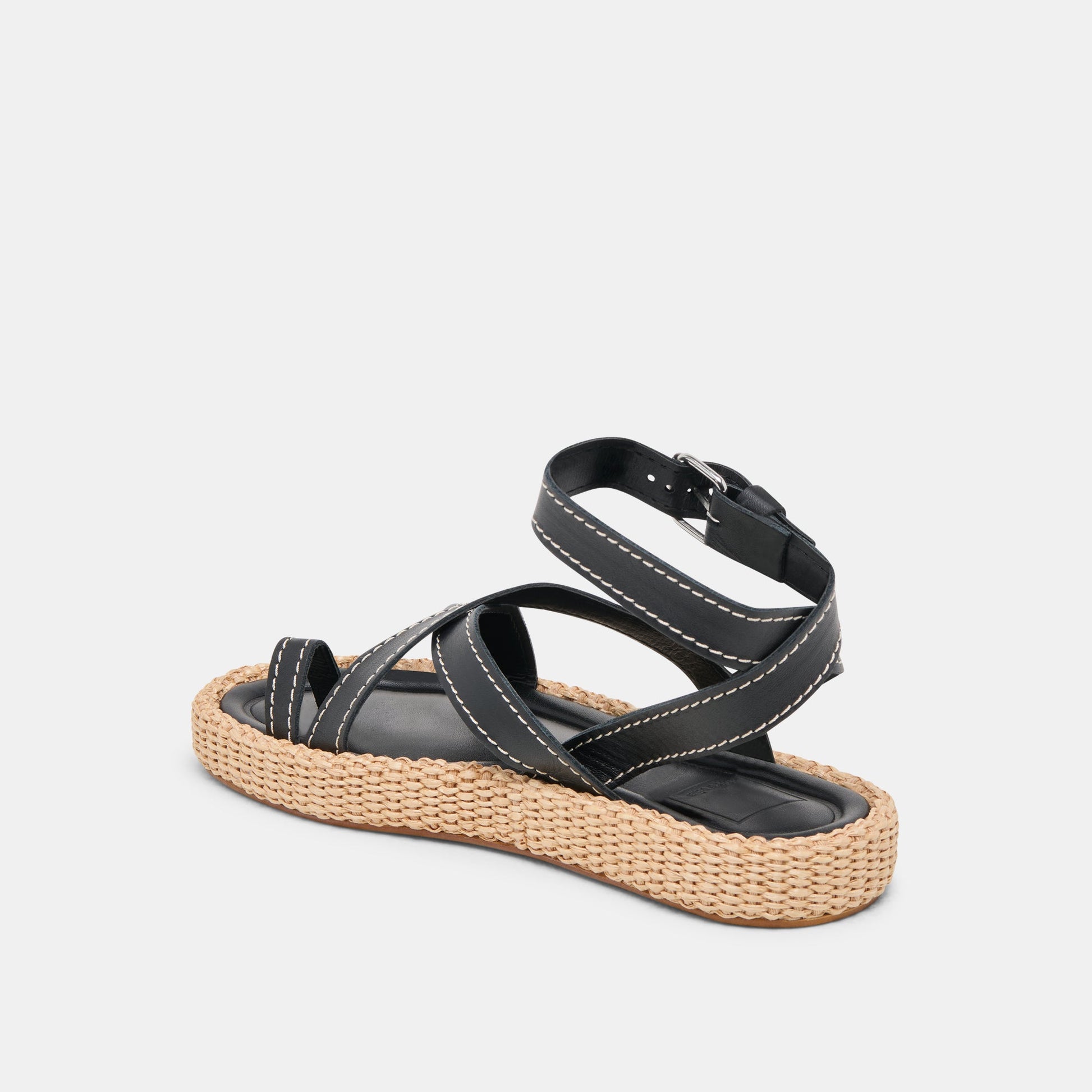 ROXIE SANDALS BLACK LEATHER - Dolce Vita