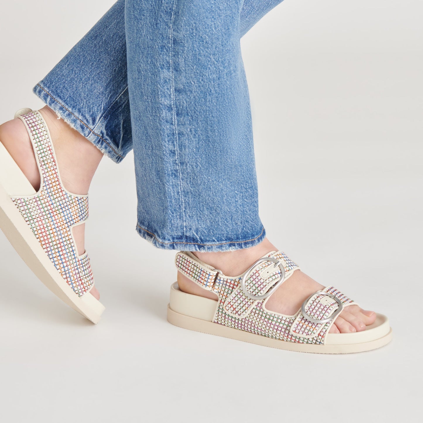 STARLA PRIDE SANDALS WHITE MULTI RAFFIA - Dolce Vita