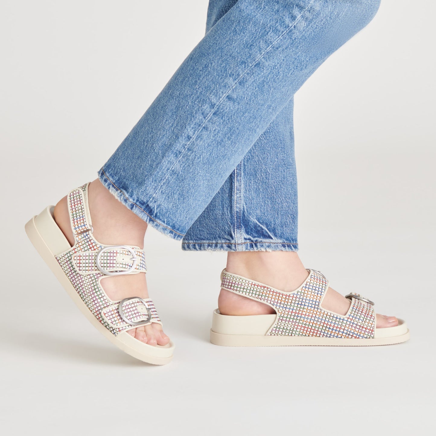 STARLA PRIDE SANDALS WHITE MULTI RAFFIA - Dolce Vita