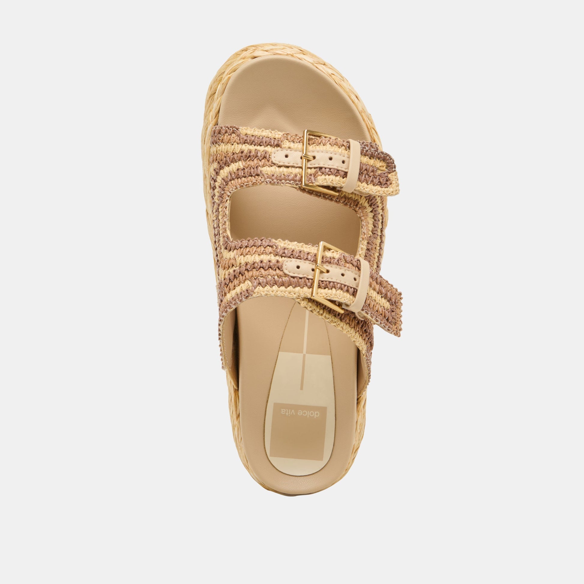 Falyn Brown Natural Woven Raffia Sandals - Dolce Vita