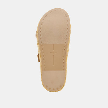 Falyn Brown Natural Woven Raffia Sandals - Dolce Vita