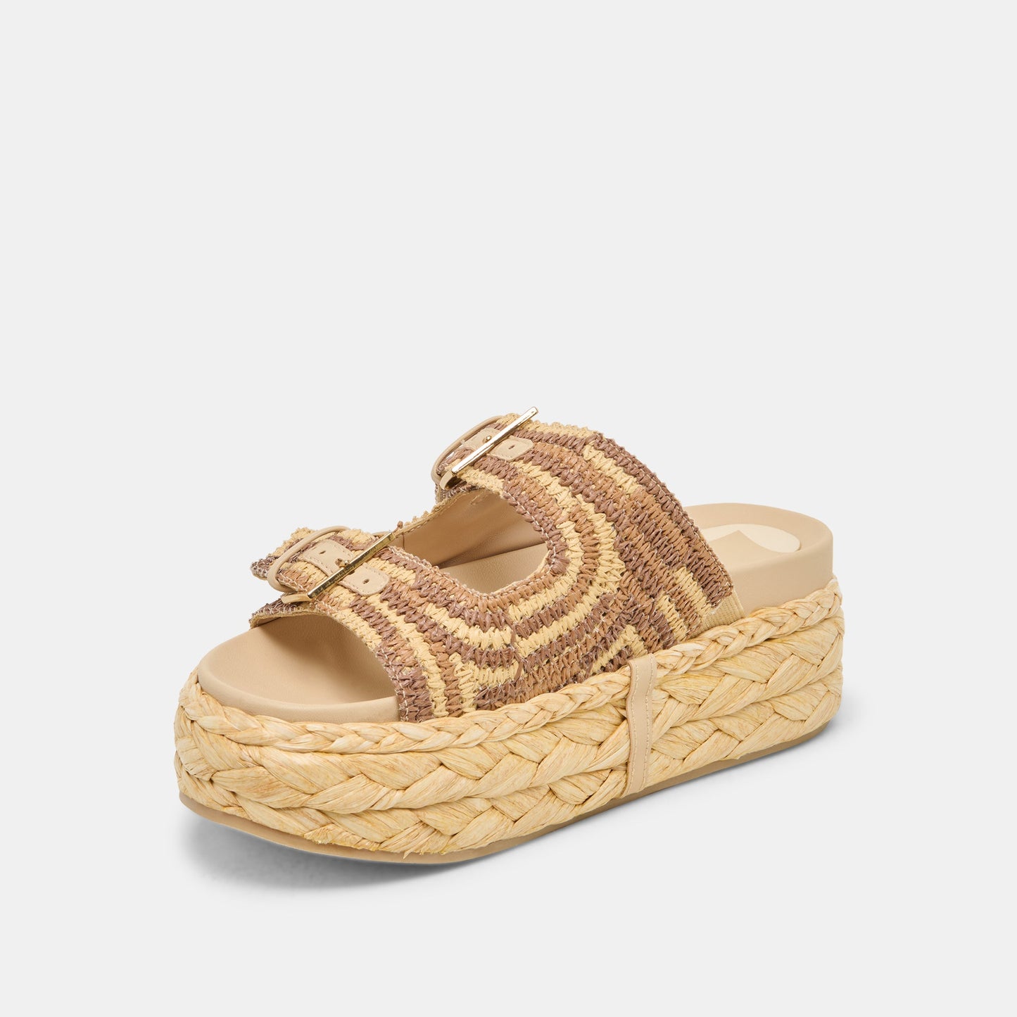 Falyn Brown Natural Woven Raffia Sandals - Dolce Vita
