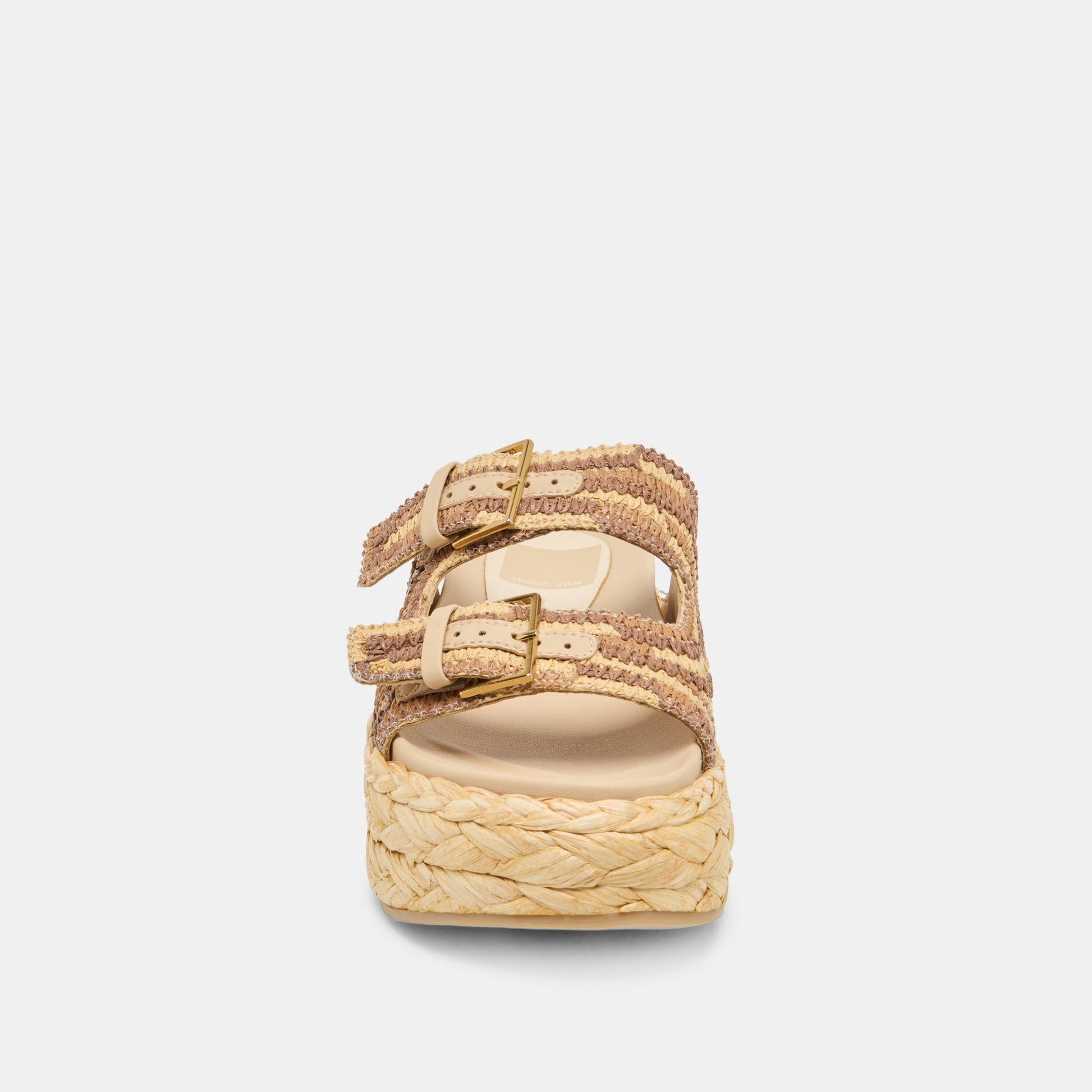 Falyn Brown Natural Woven Raffia Sandals - Dolce Vita